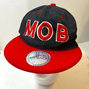 MOB Snapback Black & Red Cap Hat Premium Flat Adjustable